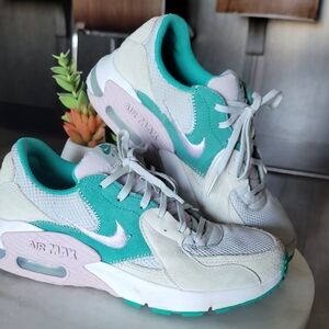 Nike Women's Air Max Sneakers - Green and White/Grey/Purple